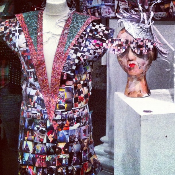 The data dress took data from mTwitter hastagged #LFW and used it to create a dress.