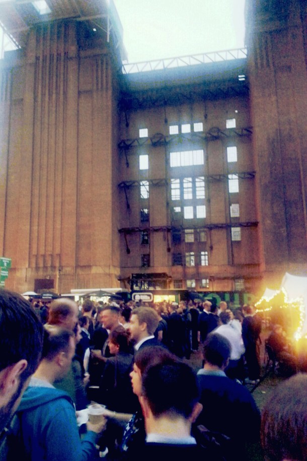 National Burger Day 2014 - Queueing for burgers by Battersea Power Station