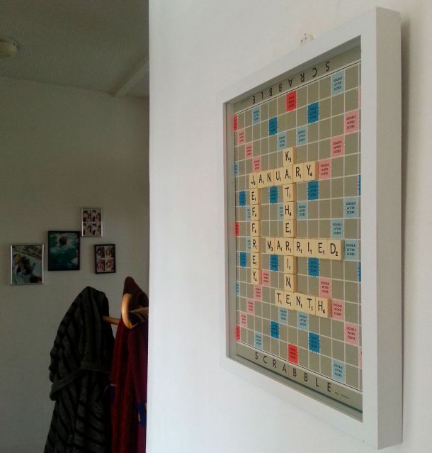 DIY Personalised Scrabble Board on the Wall
