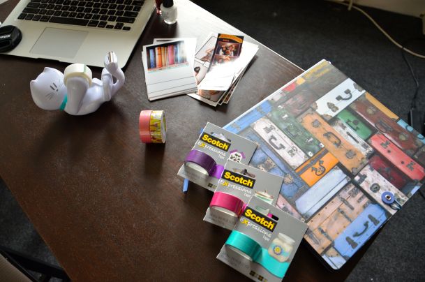 diy scrapbook with scotch 3m washi tape polagram prints and paperchase craft book 01