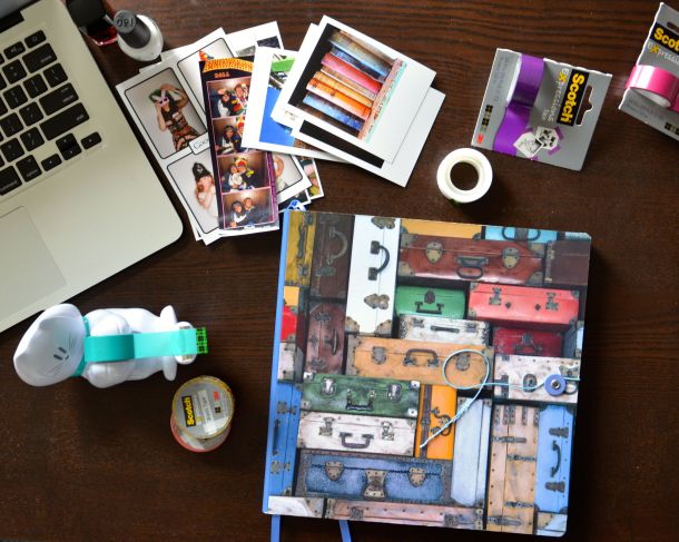 diy scrapbook with scotch 3m washi tape polagram prints and paperchase craft book 06