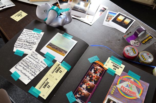 diy scrapbook with scotch 3m washi tape polagram prints and paperchase craft book 07