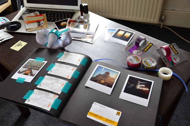 diy scrapbook with scotch 3m washi tape polagram prints and paperchase craft book 08