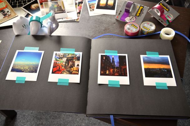 diy scrapbook with scotch 3m washi tape polagram prints and paperchase craft book 09