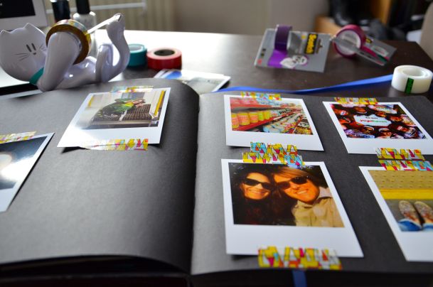 diy scrapbook with scotch 3m washi tape polagram prints and paperchase craft book 10