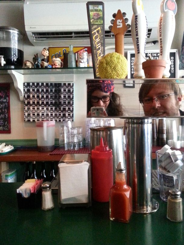 nyc brooklyn jimmys diner selfie at the counter 1