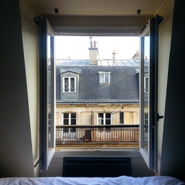 Paris Airbnb weekend travel view from the bedroom