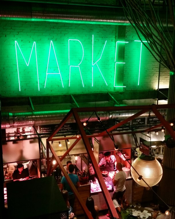 19 Neon Market sign at Mercado de san Ildefonso