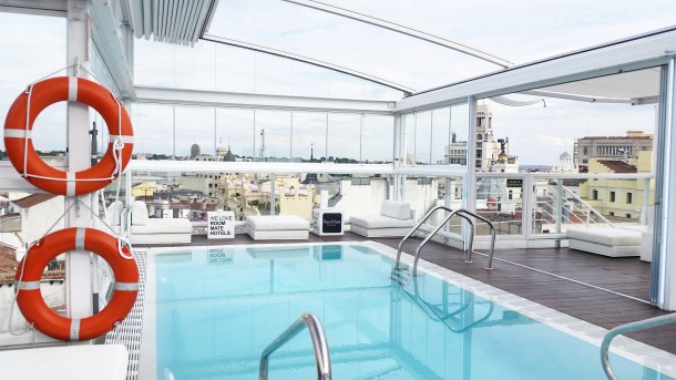 7 Pool with a view at the Rooftop Pool Bar at Room Mate Óscar