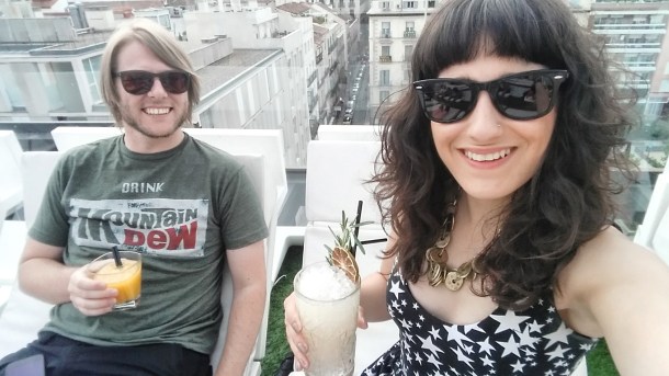 9 Jeff at me at the Rooftop Pool Bar at Room Mate Óscar