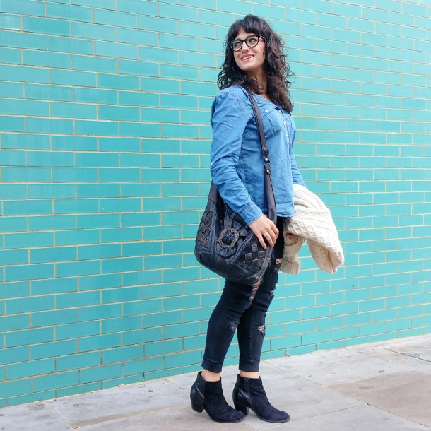 Call Me Katie - What I Wore - Ripped jeans, chambray shirt & knit cardigan 7