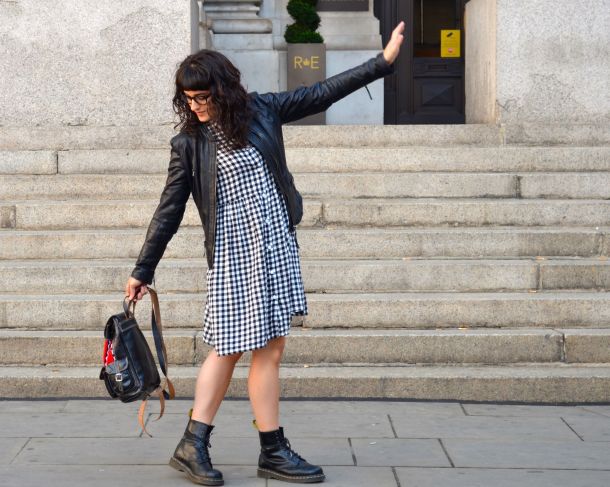 Monki Aoi Dress in Black and White with Dr Martens- Call Me Katie - 03