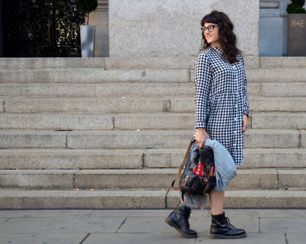 Monki Aoi Dress in Black and White with Dr Martens- Call Me Katie - 07