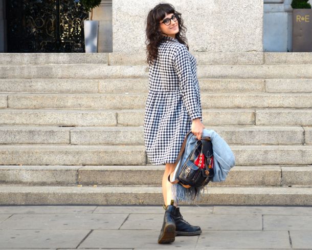 Monki Aoi Dress in Black and White with Dr Martens- Call Me Katie - 09