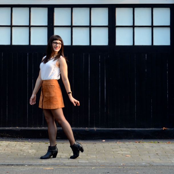 Call Me Katie - AW15 Trends - ASOS Tan Suede Skirt, Going Out Style - 01