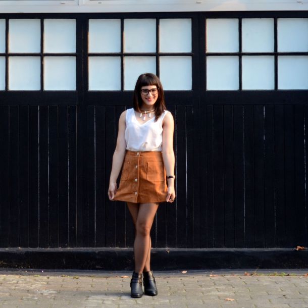 Call Me Katie - AW15 Trends - ASOS Tan Suede Skirt, Going Out Style - 02