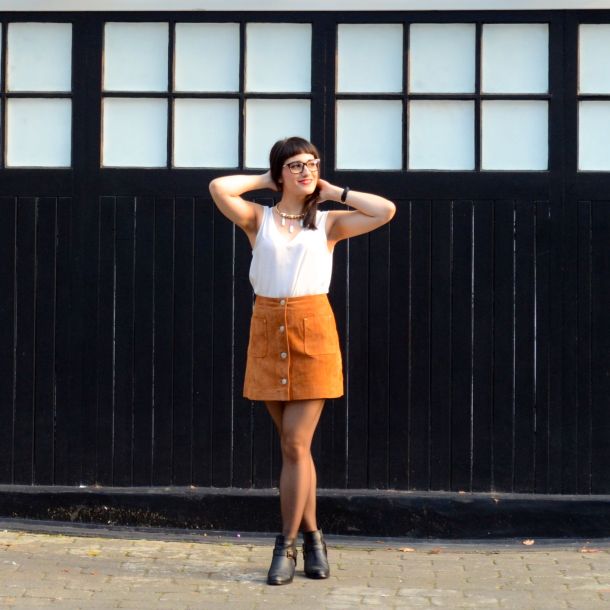 Call Me Katie - AW15 Trends - ASOS Tan Suede Skirt, Going Out Style - 04