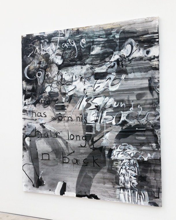 Call Me Katie - Champagne Life at Saatchi Gallery in London, January to March 2016, artwork is Domestic Terroist Burt by Suzanne McClelland