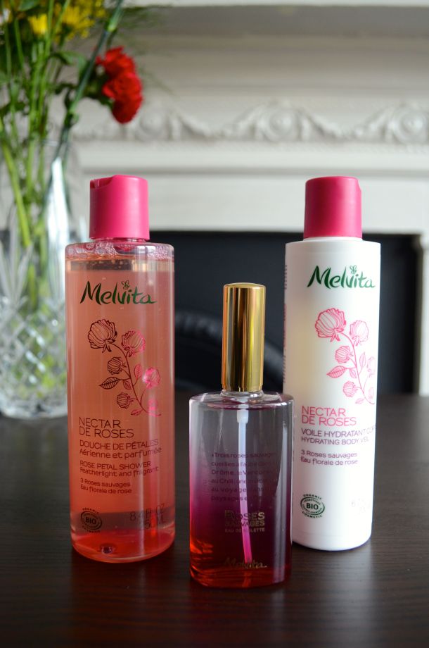 Call Me Katie - Melvita new Wild Roses Eau De Toilette, Rose Petal Shower Gel, Hydrating Body Veil review - 01