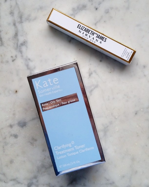Call Me Katie - Kate Somerville Clarifying Treatment Toner and Elizabeth and James Nirvana perfume from Sephora