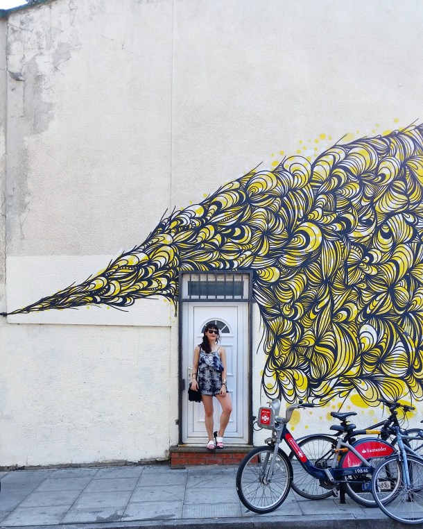 Call Me Katie - summer jumpsuit with palm trees and clarks sandals for a casual weekend look in east london 1