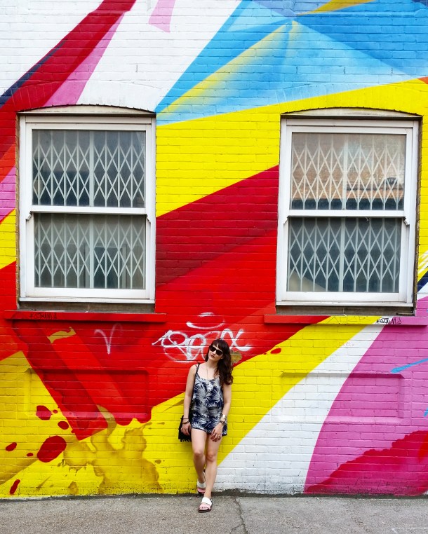 Call Me Katie - summer jumpsuit with palm trees and clarks sandals for a casual weekend look in east london 6