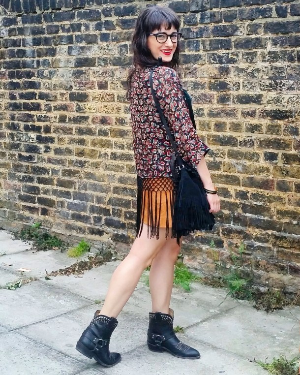 Call Me Katie - wearing fringe on fringe for a 1970s inspired night out look 1