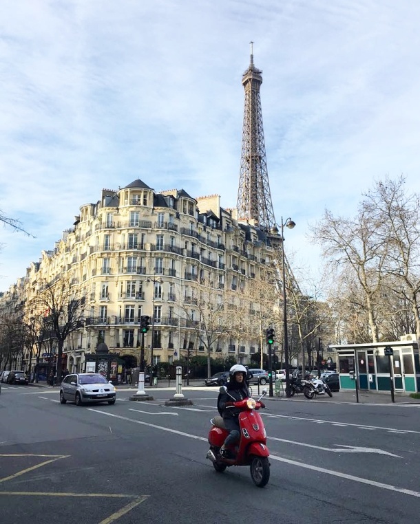 Call Me Katie - Instagramable Spots in Paris - Eiffel Tower peaking over a building